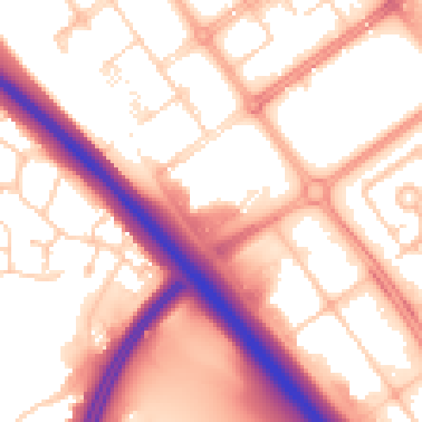 Daytime road noise heatmap for MK9 1PG