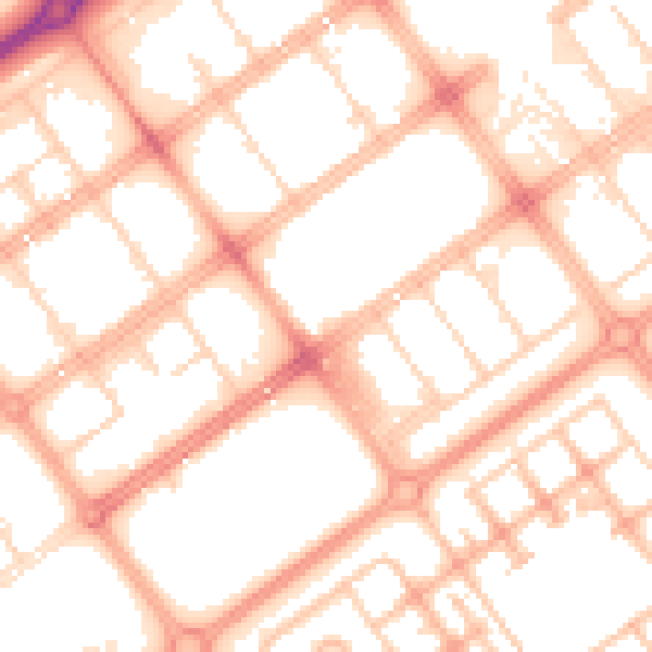 Daytime road noise heatmap for MK9 2BN