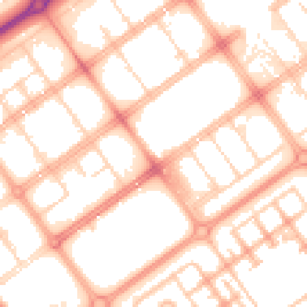 Daytime road noise heatmap for MK9 2BU