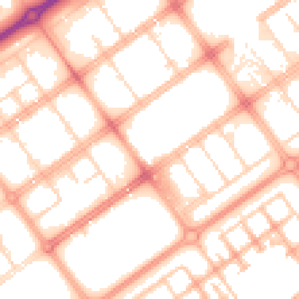 Daytime road noise heatmap for MK9 2BX