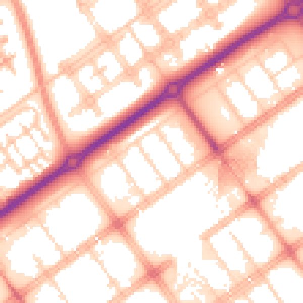 Daytime road noise heatmap for MK9 3AN