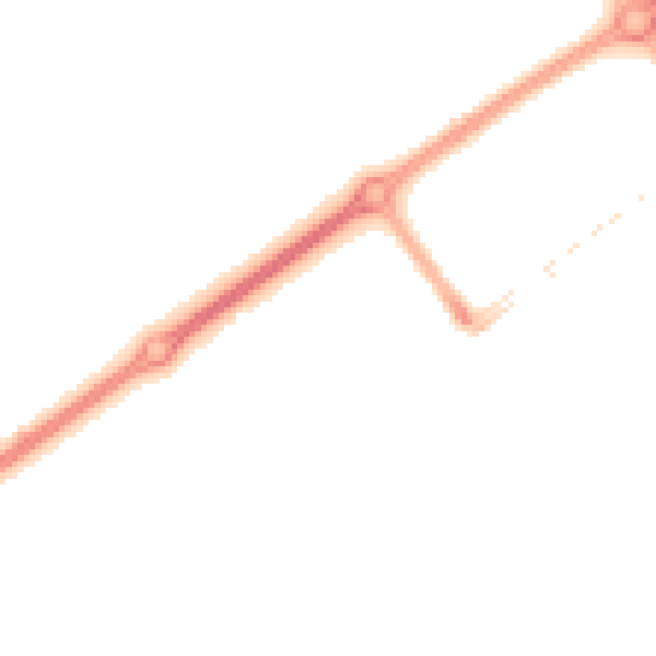 Night-time road noise heatmap for MK9 3AN