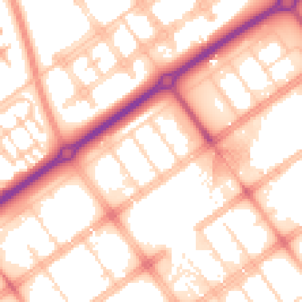 Daytime road noise heatmap for MK9 3AW