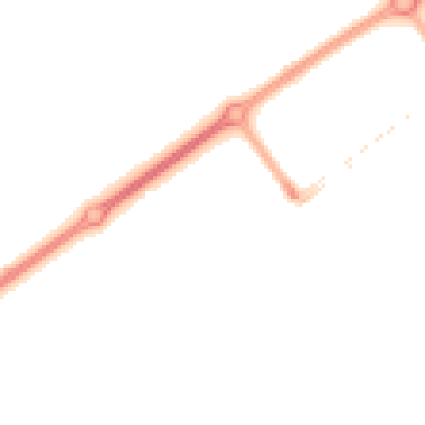 Night-time road noise heatmap for MK9 3AW