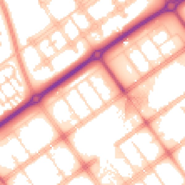 Daytime road noise heatmap for MK9 3AY