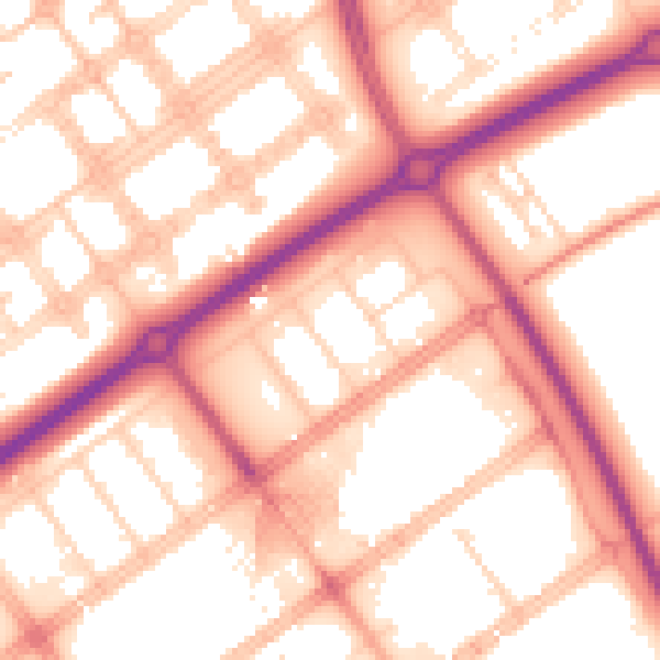 Daytime road noise heatmap for MK9 3BS