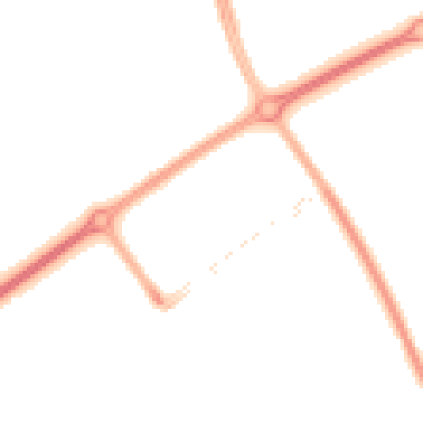 Night-time road noise heatmap for MK9 3BS