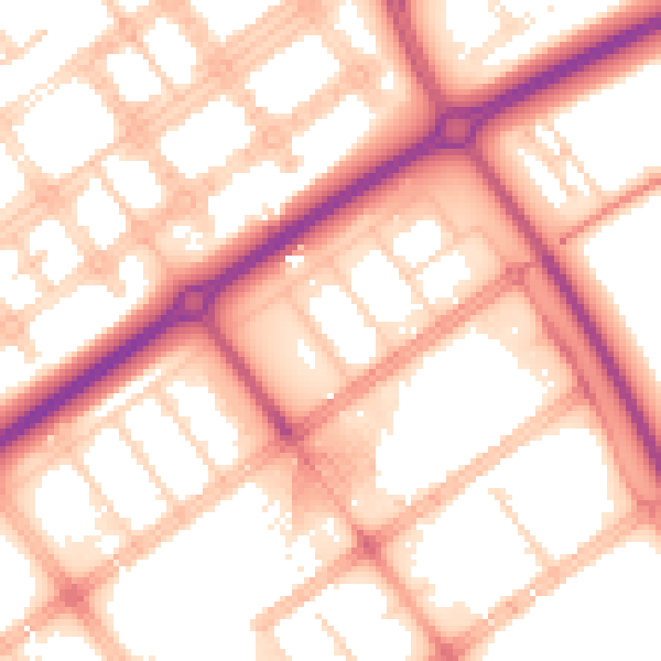 Daytime road noise heatmap for MK9 3BU