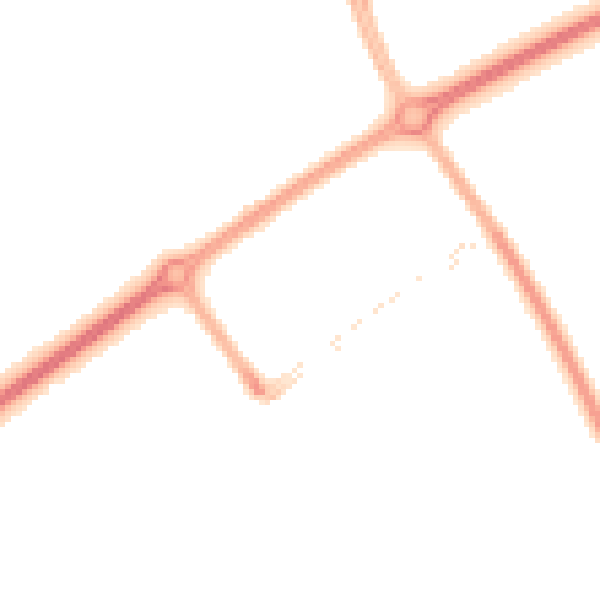 Night-time road noise heatmap for MK9 3BU
