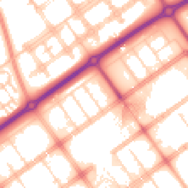 Daytime road noise heatmap for MK9 3EL