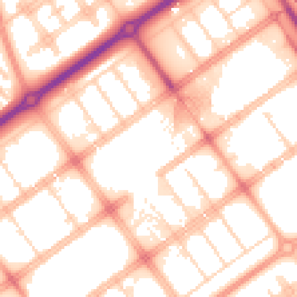 Daytime road noise heatmap for MK9 3FH