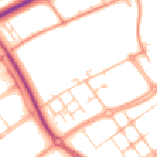 Daytime road noise heatmap for MK9 3FX