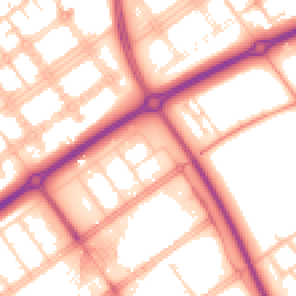 Daytime road noise heatmap for MK9 3NP