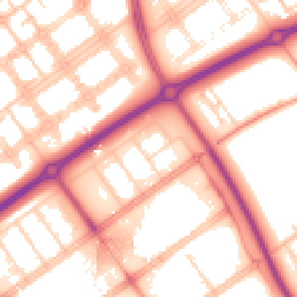 Daytime road noise heatmap for MK9 3NR
