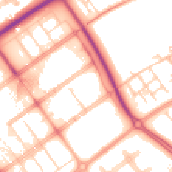 Daytime road noise heatmap for MK9 3PU