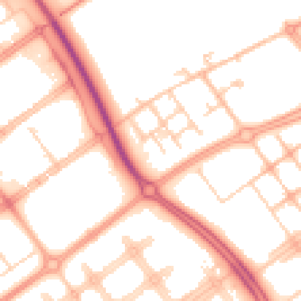 Daytime road noise heatmap for MK9 4AB