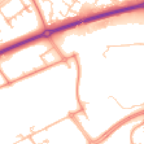 Daytime road noise heatmap for MK9 4AD