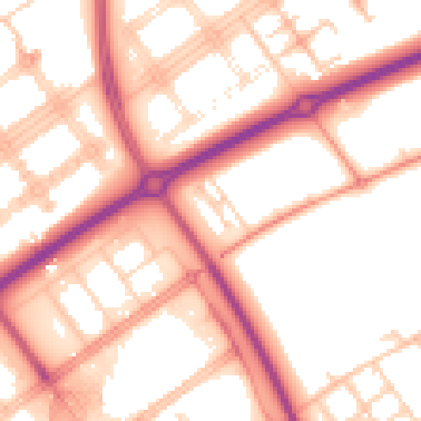 Daytime road noise heatmap for MK9 4AE