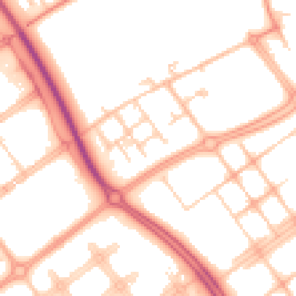 Daytime road noise heatmap for MK9 4AF