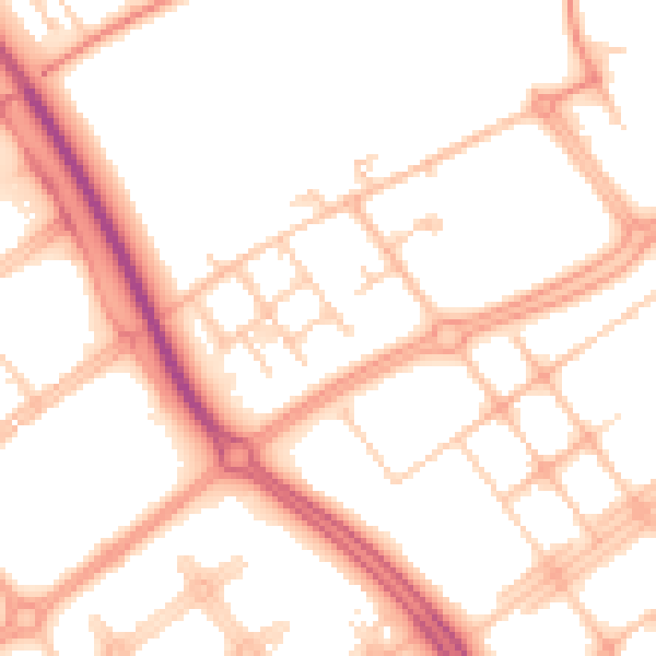 Daytime road noise heatmap for MK9 4AG