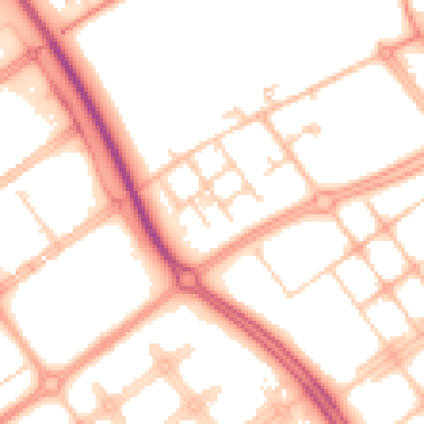 Daytime road noise heatmap for MK9 4AH