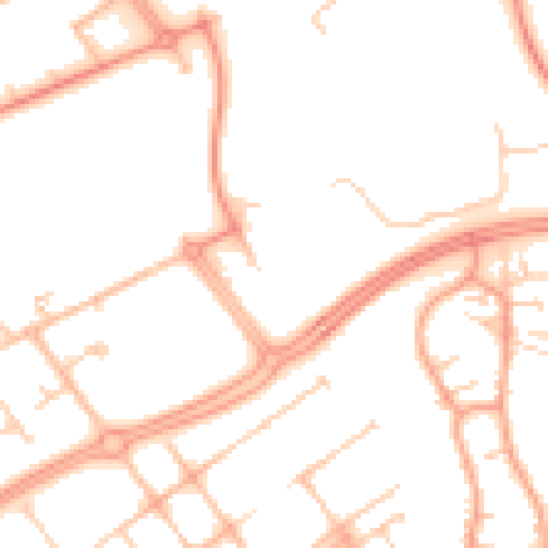 Daytime road noise heatmap for MK9 4BH