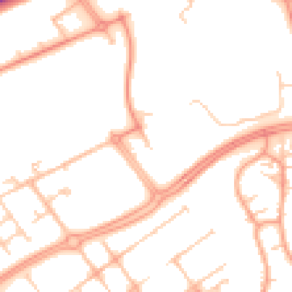 Daytime road noise heatmap for MK9 4BT