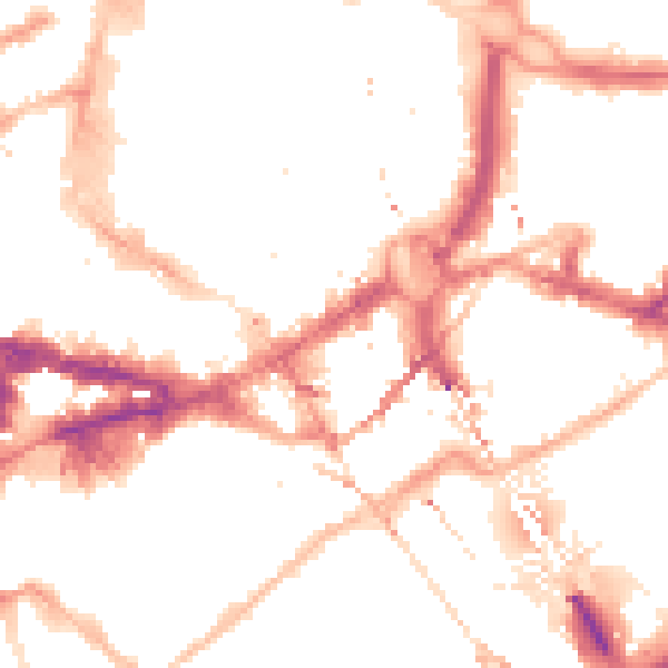 Night-time road noise heatmap for NE1 1AE