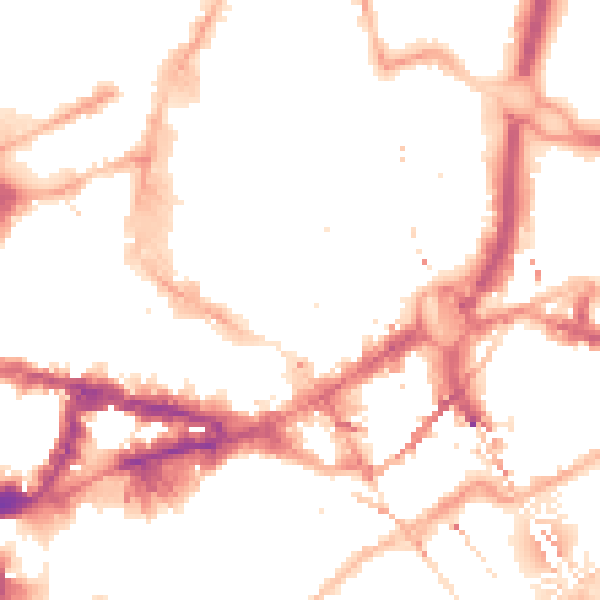 Night-time road noise heatmap for NE1 1EW