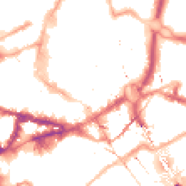 Night-time road noise heatmap for NE1 1EZ