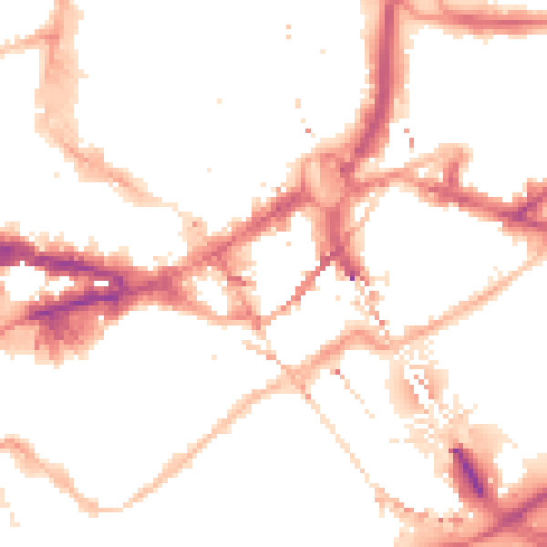 Night-time road noise heatmap for NE1 1LF