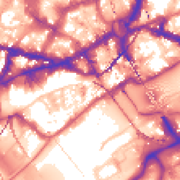 Daytime road noise heatmap for NE1 1NA