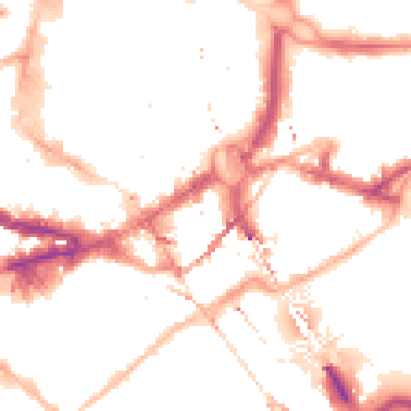 Night-time road noise heatmap for NE1 1PG