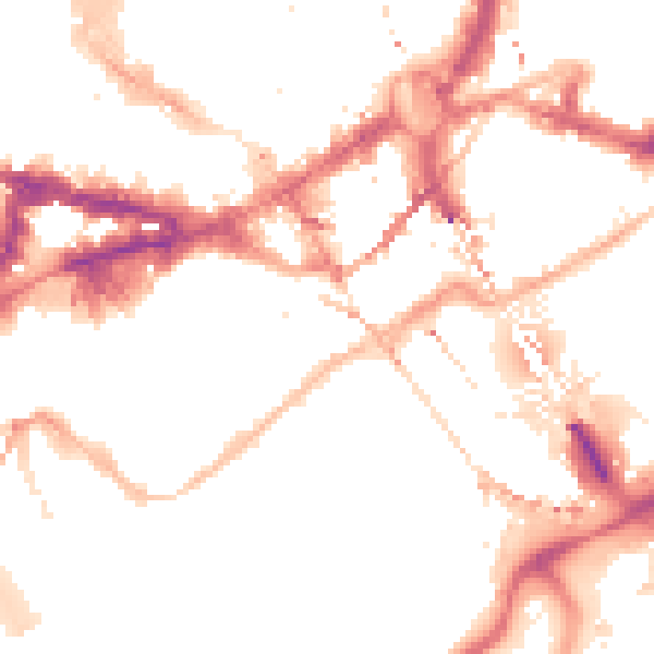 Night-time road noise heatmap for NE1 1RN