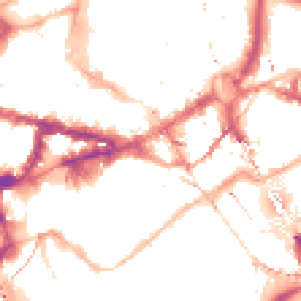 Night-time road noise heatmap for NE1 1SA
