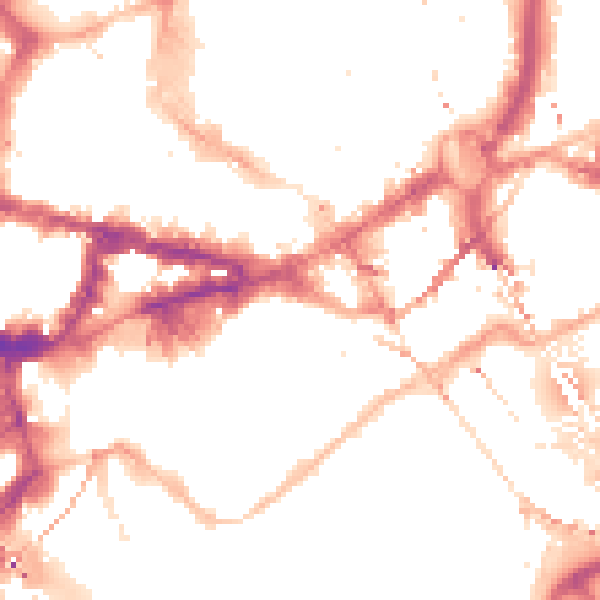 Night-time road noise heatmap for NE1 1SE