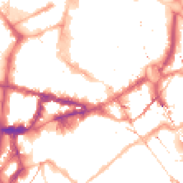 Night-time road noise heatmap for NE1 1UD