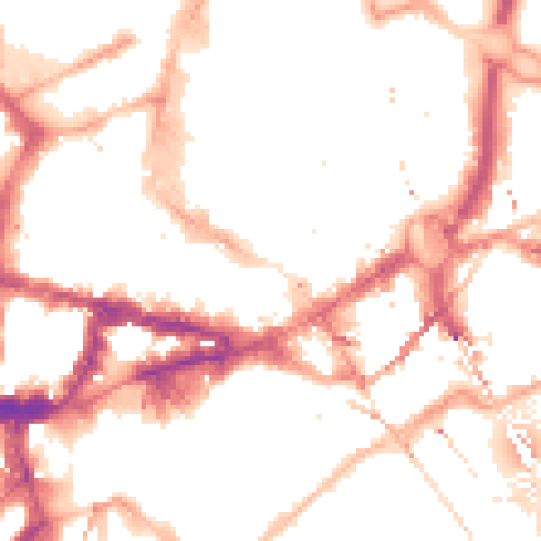 Night-time road noise heatmap for NE1 1UG