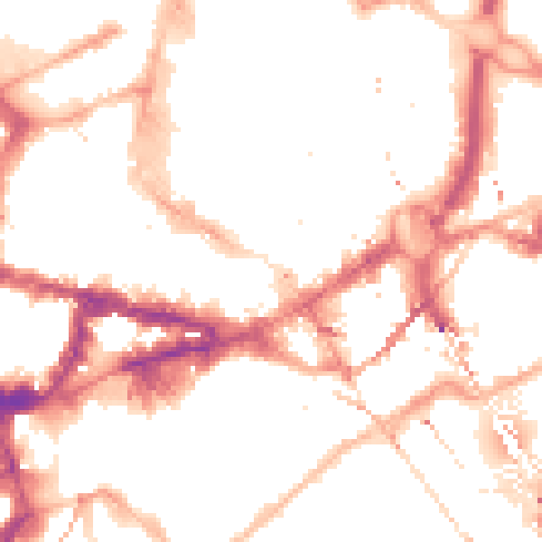 Night-time road noise heatmap for NE1 1UQ