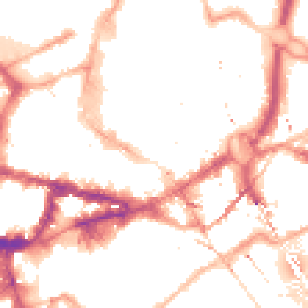 Night-time road noise heatmap for NE1 1UW