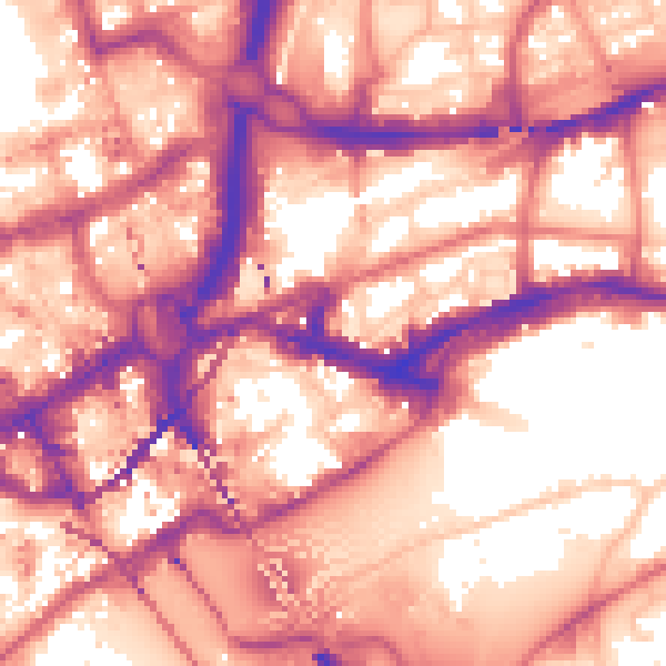 Daytime road noise heatmap for NE1 2AE