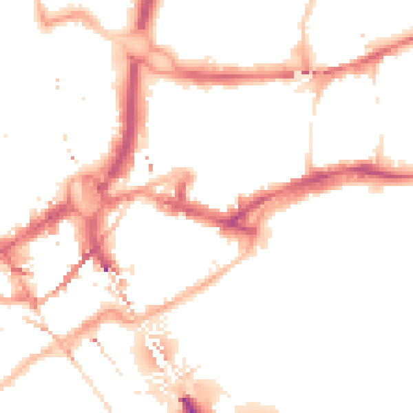 Night-time road noise heatmap for NE1 2AF