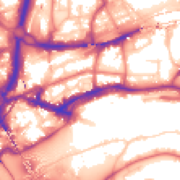 Daytime road noise heatmap for NE1 2AQ