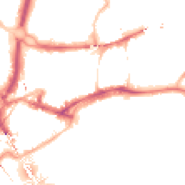 Night-time road noise heatmap for NE1 2AQ