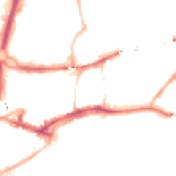 Night-time road noise heatmap for NE1 2AT