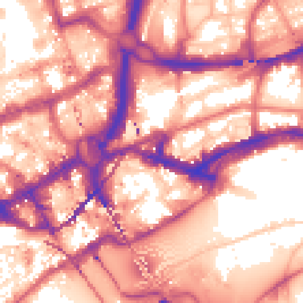 Daytime road noise heatmap for NE1 2AY