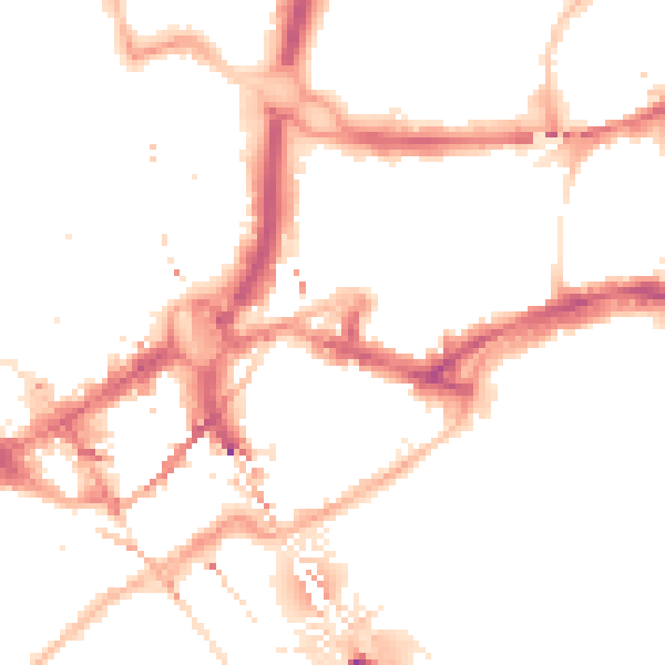 Night-time road noise heatmap for NE1 2AY