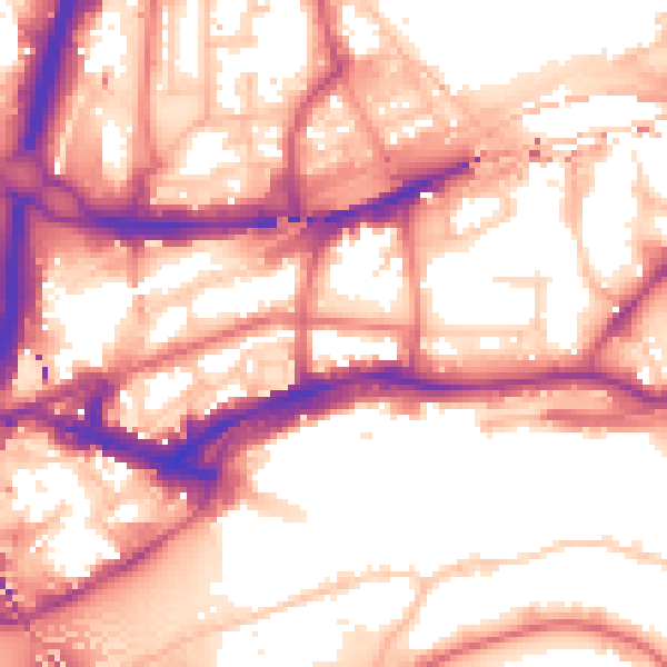 Daytime road noise heatmap for NE1 2AZ