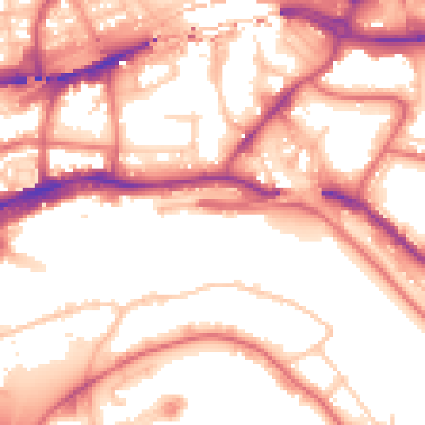 Daytime road noise heatmap for NE1 2BJ