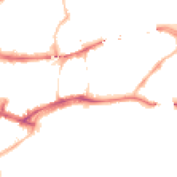 Night-time road noise heatmap for NE1 2BL